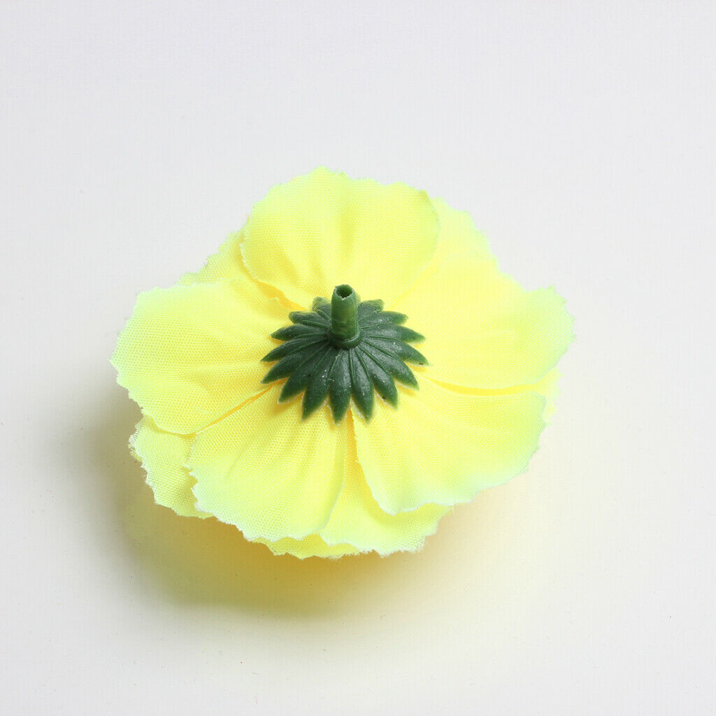 20 Pieces Artificial Silk Azalea Flower Heads Buds yellow