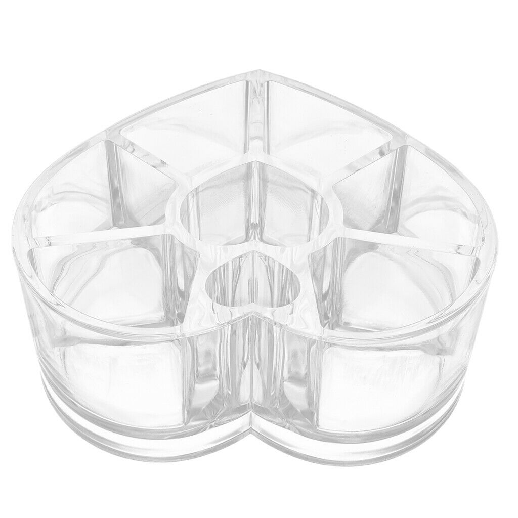 Clear Acrylic Box Storage Container Cosmetic Organizer Heart Shape Case