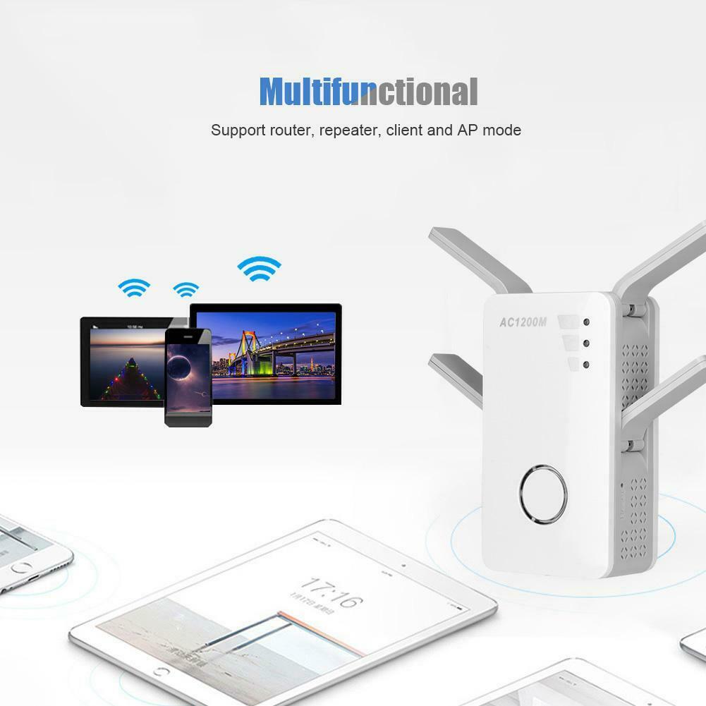 Dual Band Wireless AC Wifi Repeater Booster Amplifier Router 1200Mbps Antennas