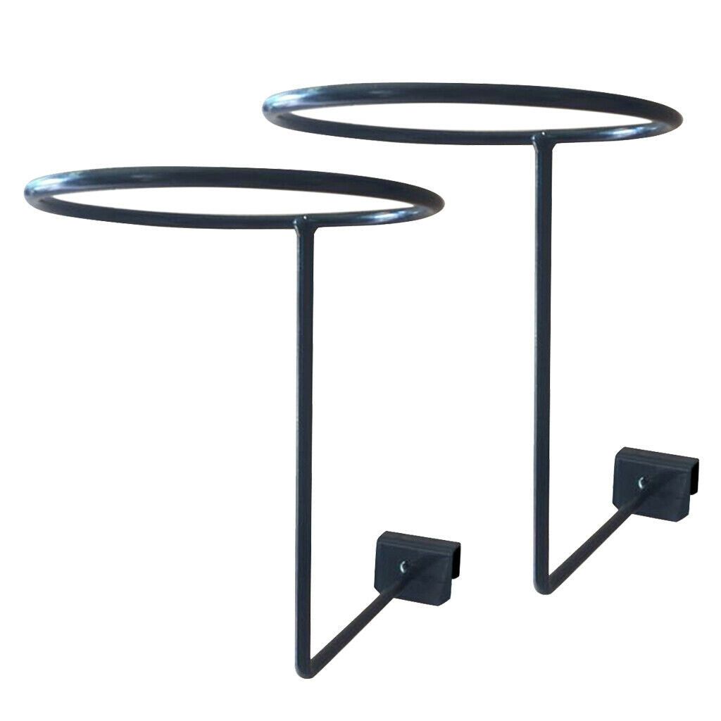 2x Helmet Holder Jacket Coat Wall Hanger Metal Rack Entryway Organizer Black