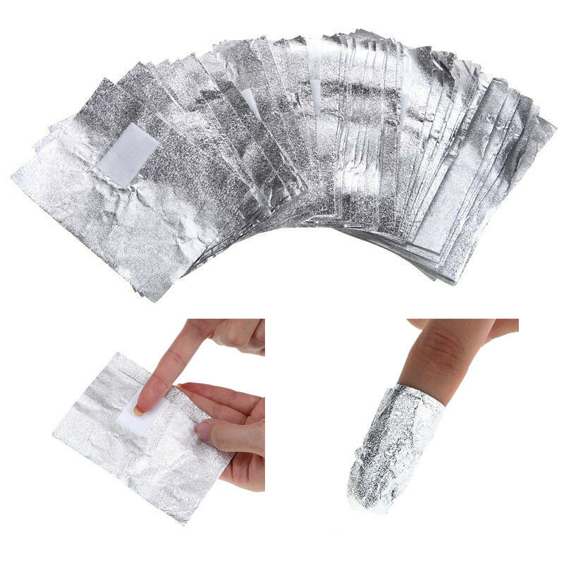 100Pcs Nail Art Gel Polish Remover Pads Soak Off Aluminium Foil Cleaning Wrap