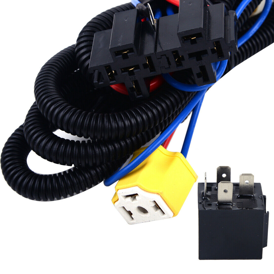 Car H4 Headlight Relay Wiring Wire Harness Headlamp Light Bulb Socket Plug An