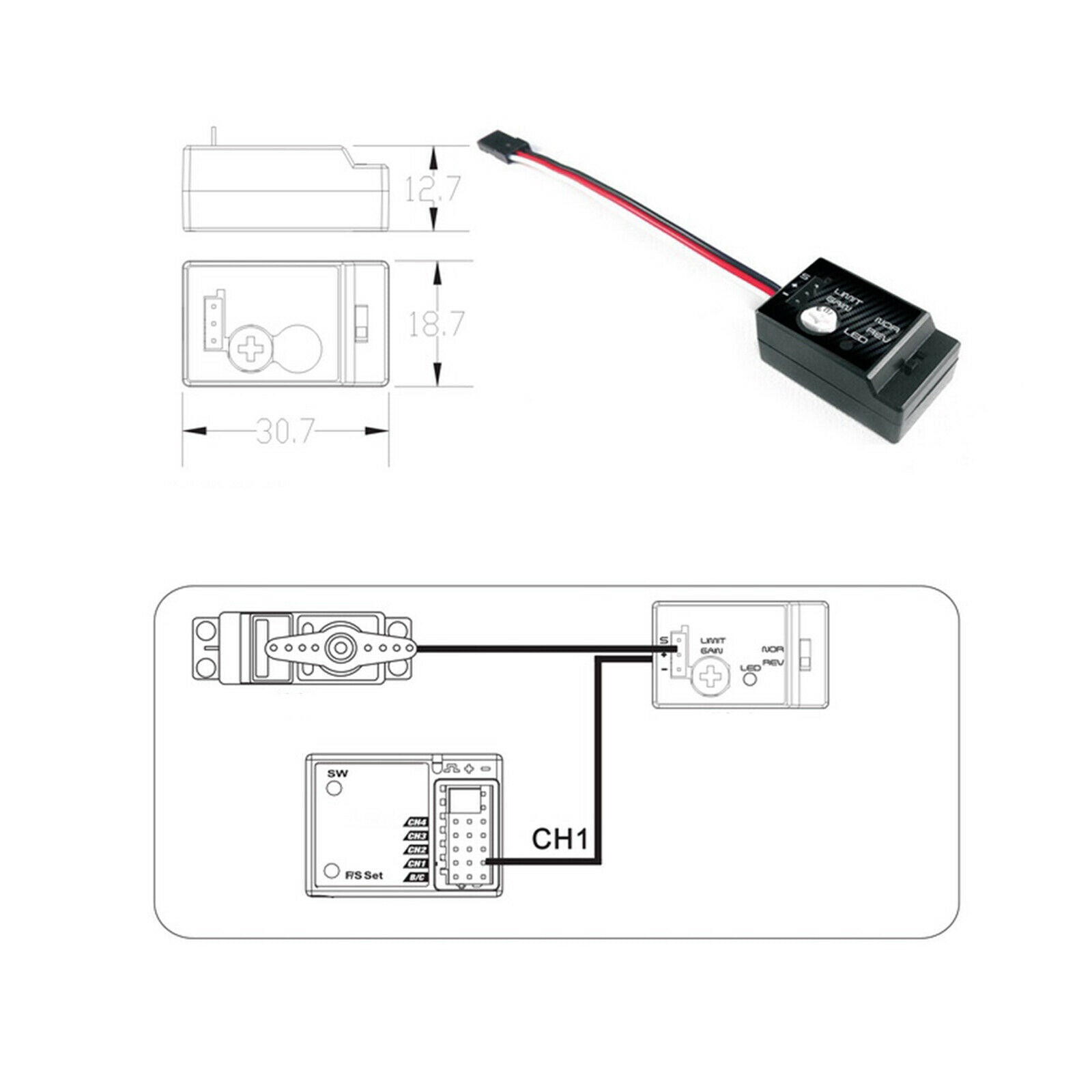 Drive Drift Gyro RC for WPL D12 Car Replacements Accessory Spare Parts