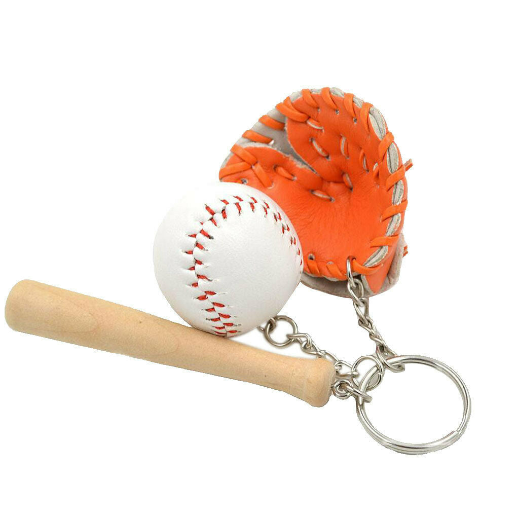 2pcs Mini Baseball Keychain Car Keychain Key Ring Creative Gift for Sports