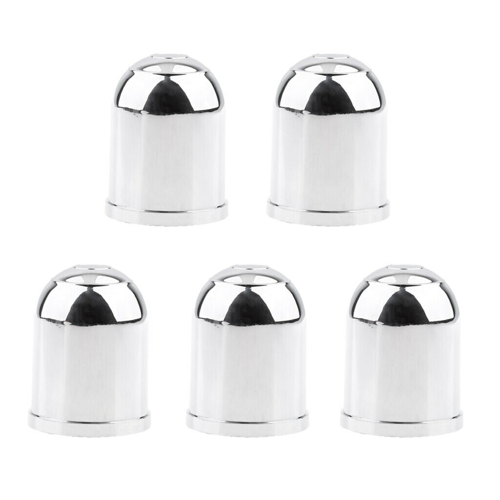 5x Chrome Plastic Tow Ball Bar Clean Protect Towbar Hitch Towball 50mm Car