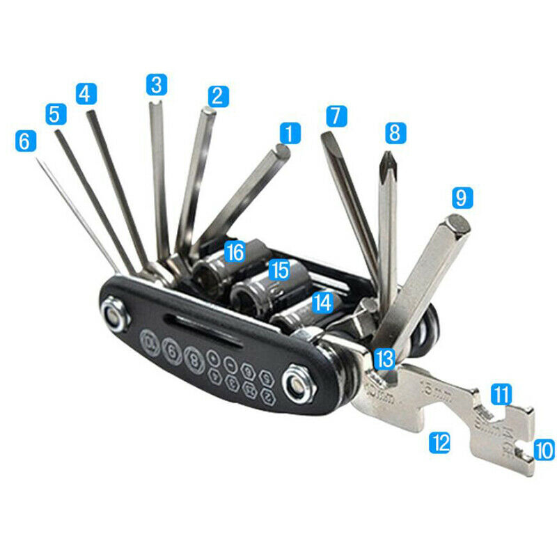 16 In 1 Mini Multi-Function Bicycle Cycling Mechanic Repair Tool Kit Univerl Kt