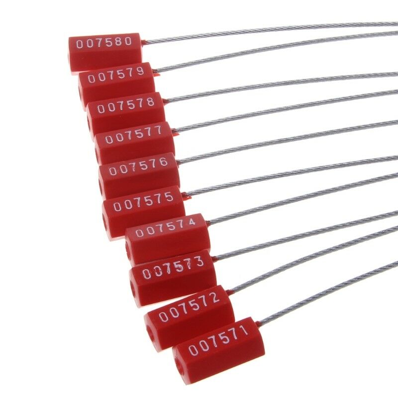 10PCS Pull Tight Wire Truck Seals Locks Security Aviation Steel Wire Cable Seals