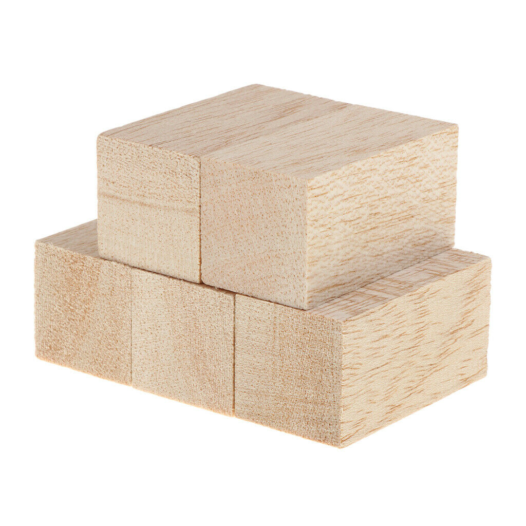 25Pc Balsa Wood Blocks Rods (80/60/50/100mm) Height for DIY Woodworking Modeling