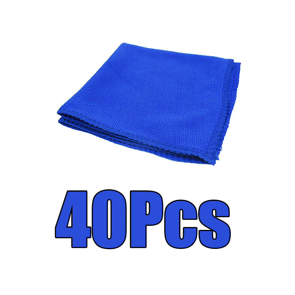 40Pcs 30x30cm Car Cleaning Towel Microfiber Highly Absorbent Streak-Free