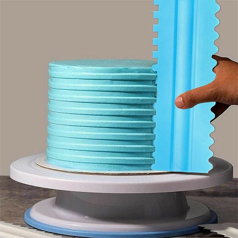 Cake Scraper Plastic Sawtooth Cake Scraper Set Decorating Comb & Icing SmootS2M7