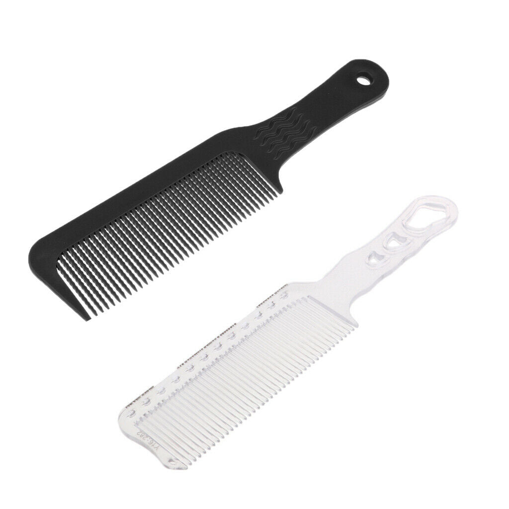 2x Plastic Flattop Haircutting Comb Barber Hairdresser Styling Clipper Comb
