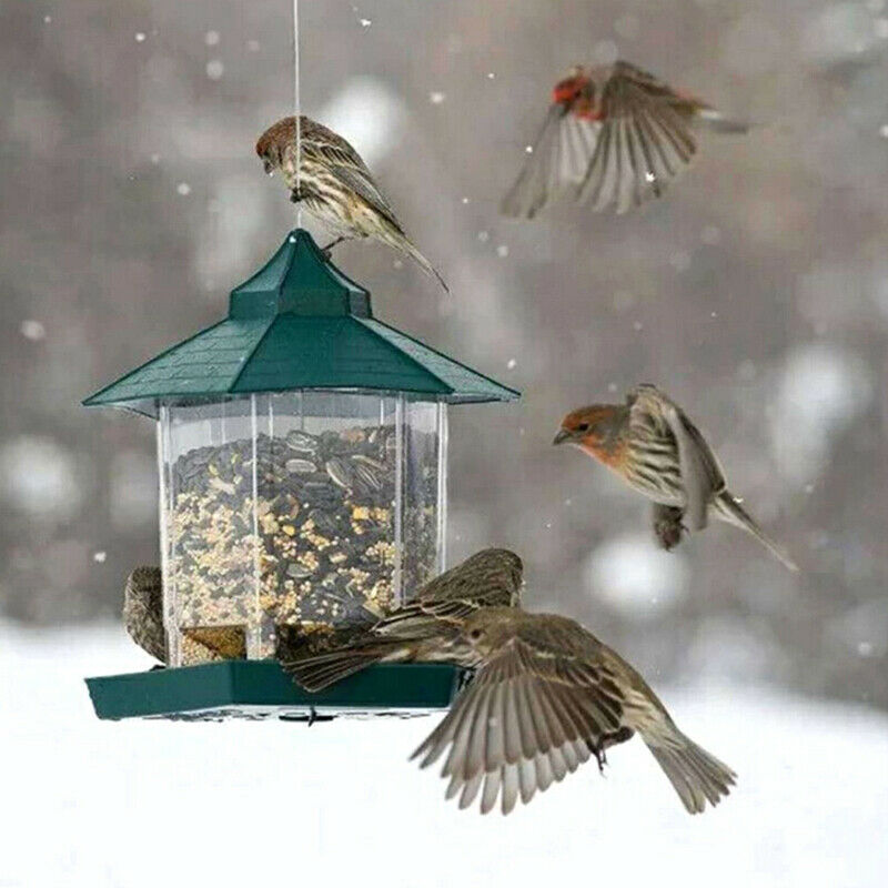 Waterproof Hanging Gazebo Bird Feeder Villa Outdoor Feeding For Garden DecoS.DD