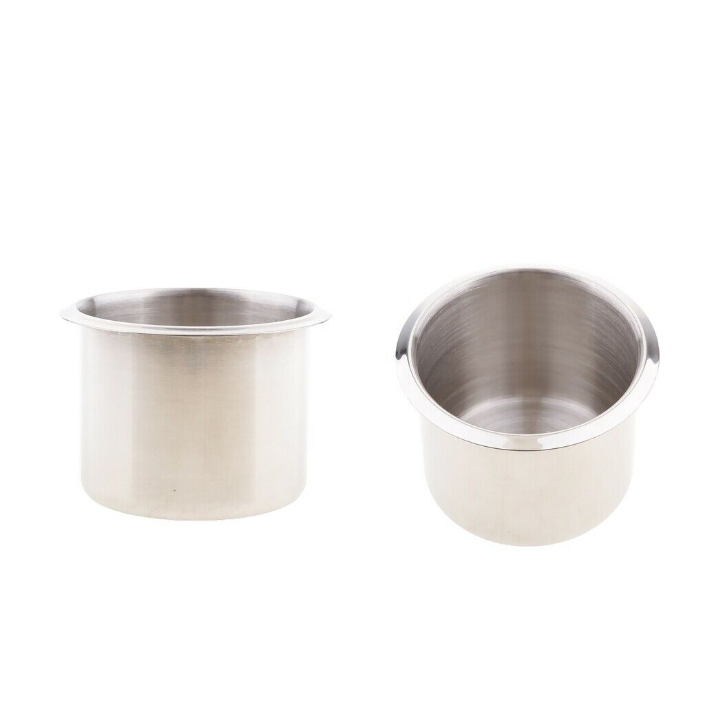 2x 2.68'' Stainless Steel Boat RV Camper Cup Drink Holder Easy Clean Up