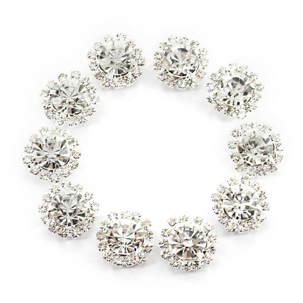 10x Drill Button Flatback Button DIY Jewelry Ornament Garment Decor 15mm