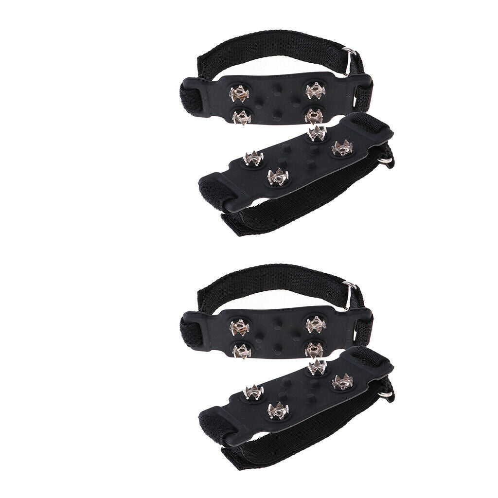 2pcs 4 Teeth Mountaineering Ice Climbing Crampons Cold Wear Resistance Climbing