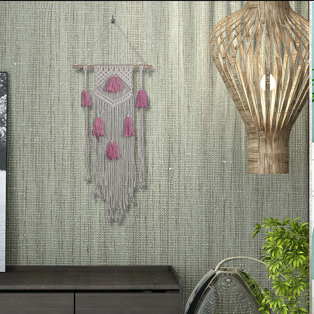 Pink Handmade Macrame Wall Hanging- Woven Wall Art- Macrame Tapestry-Boho Wall D