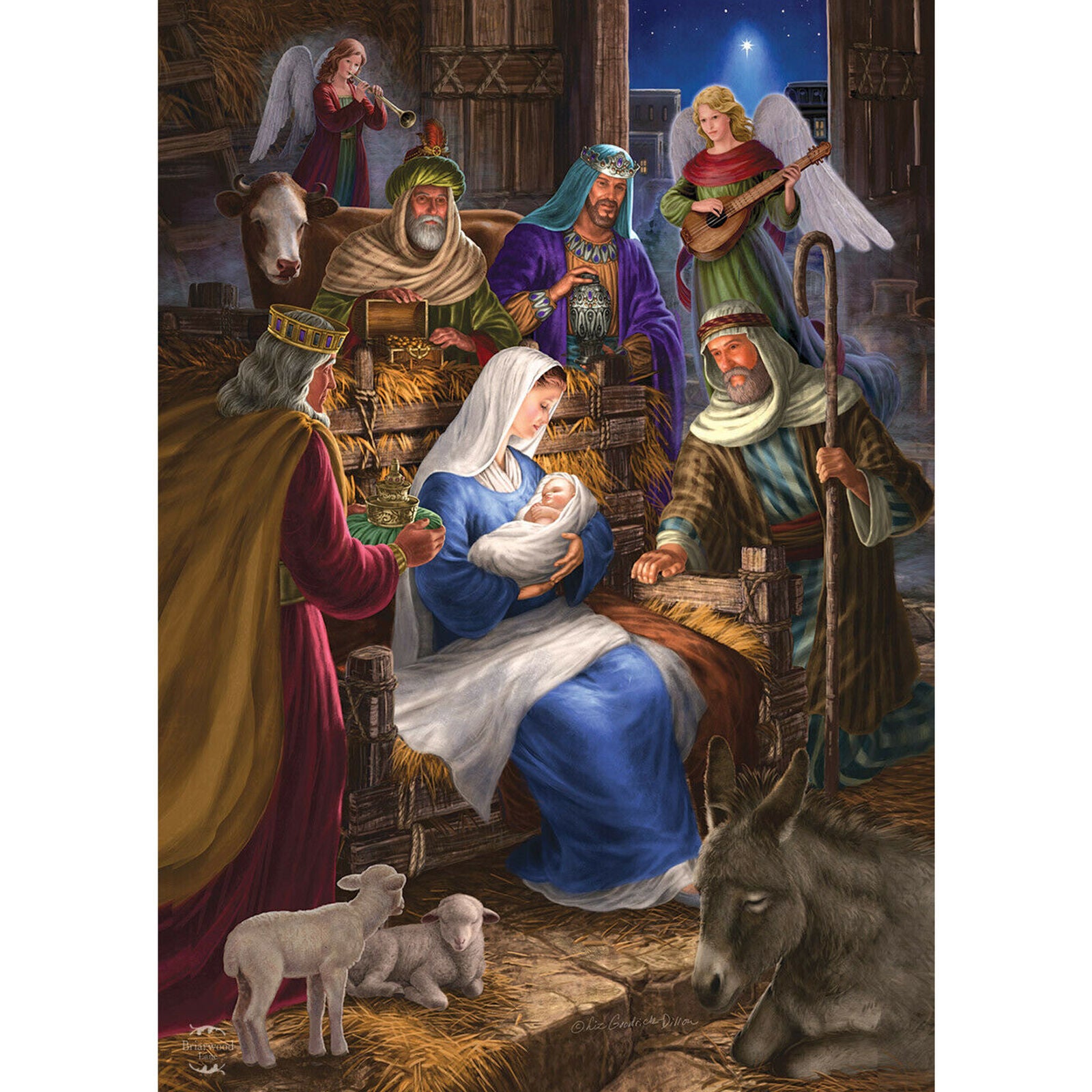 Holy Family Christmas House Flag Nativity Religious 28" x 40" Briarwood Lane