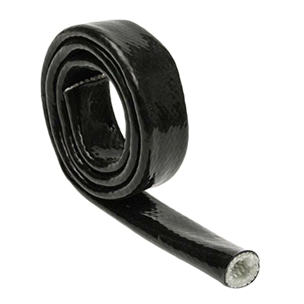 Black Fiberglass Fire Sleeve Heat Shield Sleeve AN10 Fuel Hose Cover ID:16mm