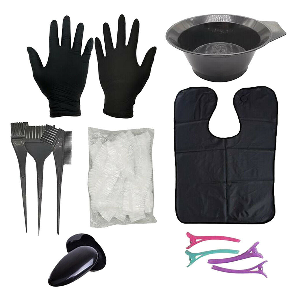 Hair Tinting Color Dyeing Kits Styling Tools Cape Ear Covers Hair Clips Set