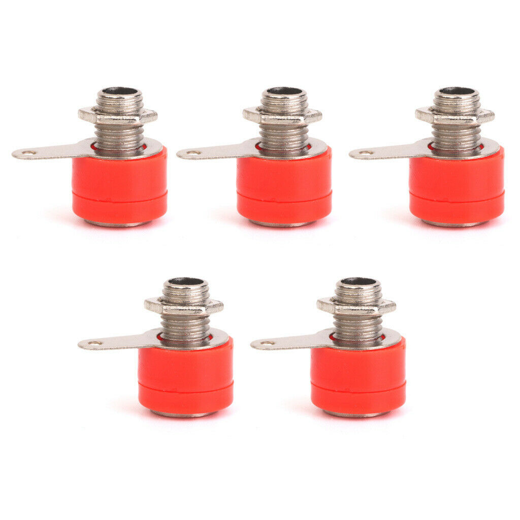 Set of 10pcs 4mm Insulated Banana Plug Socket   Connectors Red & Black