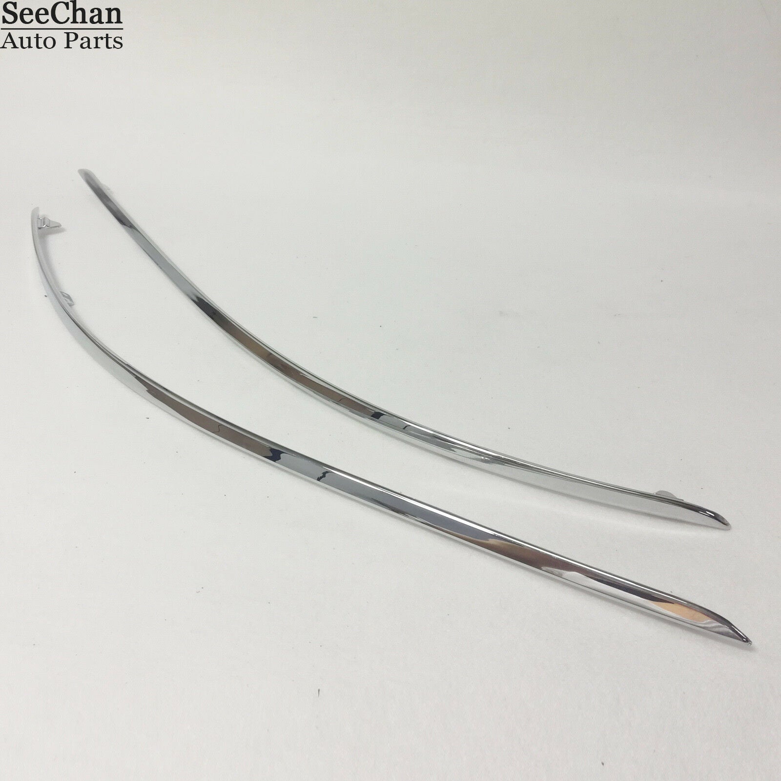 For MB Mercedes C W204 Front Bumper Chrome Molding Trim LEFT+RIGHT SET 2007-2011