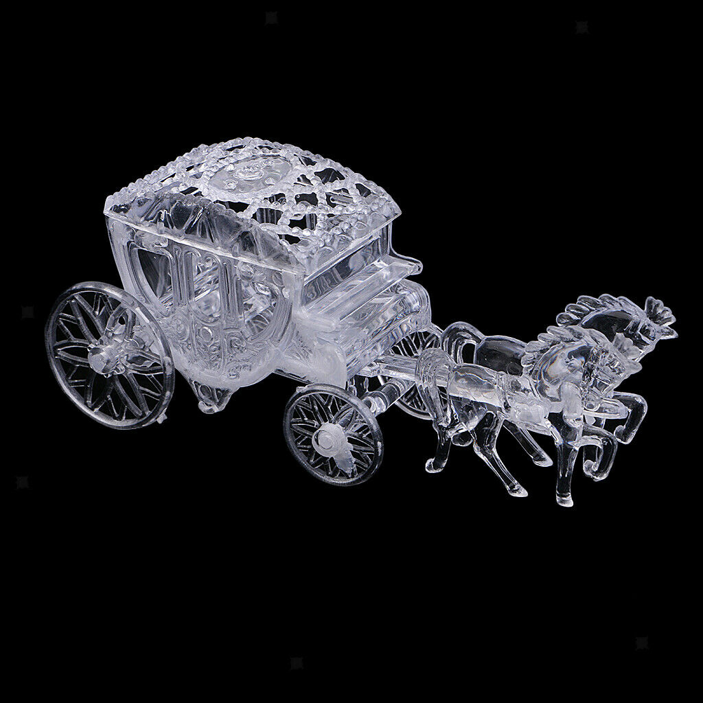48pcs Clear Crystal Horse Carriage Candy Gift Boxes for Wedding Party Favor