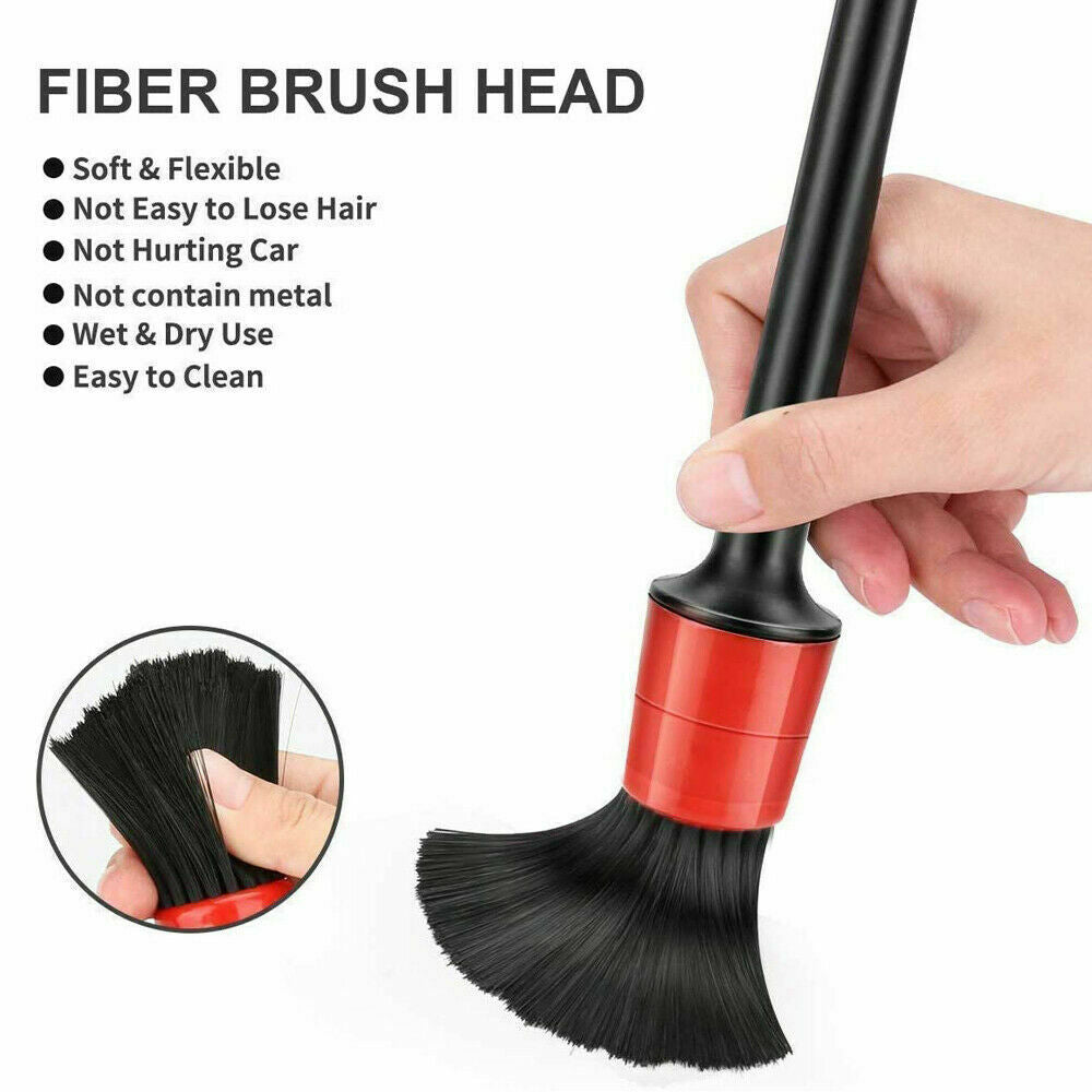 5PCS Car Detailing Brush Kit Plastic Vehicle Auto Interior for Wheel Clean Tool