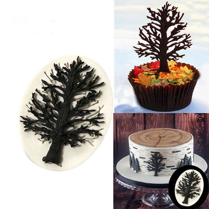 Gray Christmas tree Silicone Mold Chocolate Fondant Moulds Baking D@e T Z.l8