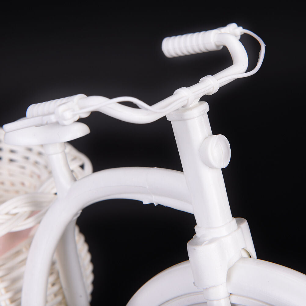 Plastic White Tricycle Bike Design Flower Basket Storage Party Decor 26 T.DD