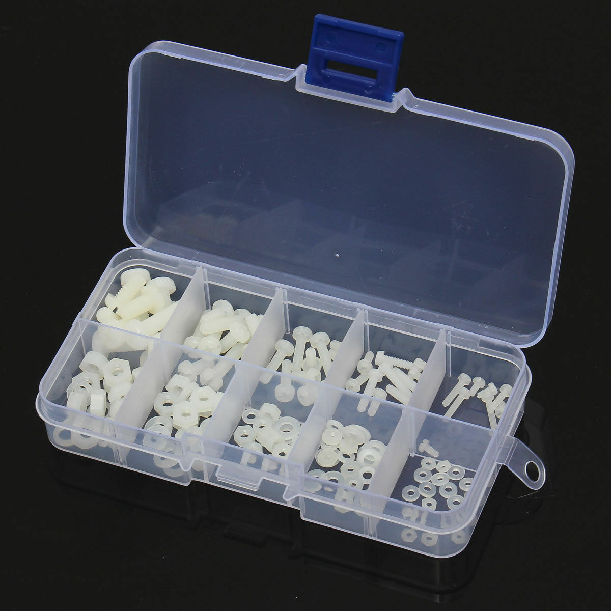 150pcs M2 M2.5 M3 M4 M5 White Nylon Hex Screw Bolt Nut Standoff Spacer Assortmen