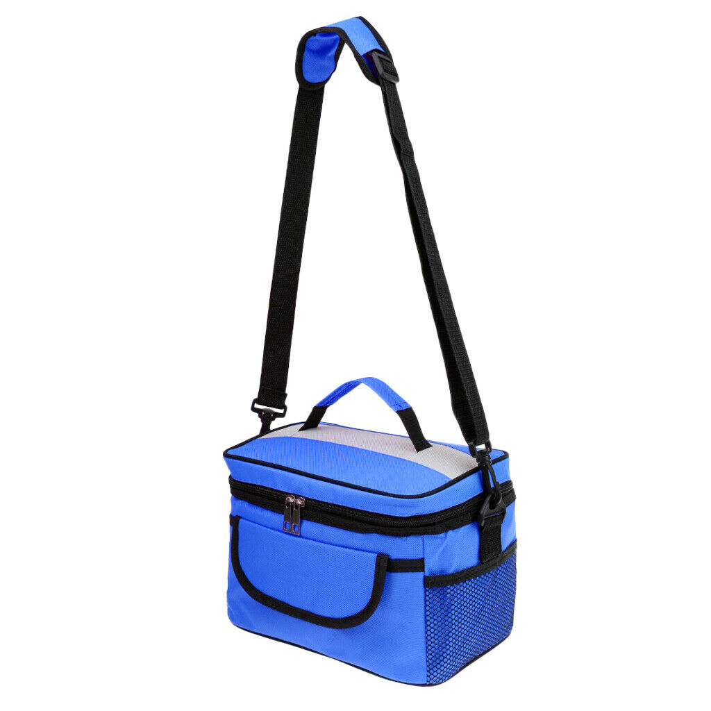 Travel Outdoor Cooler Thermal Lunch Bag Tote Box Portable Container Blue