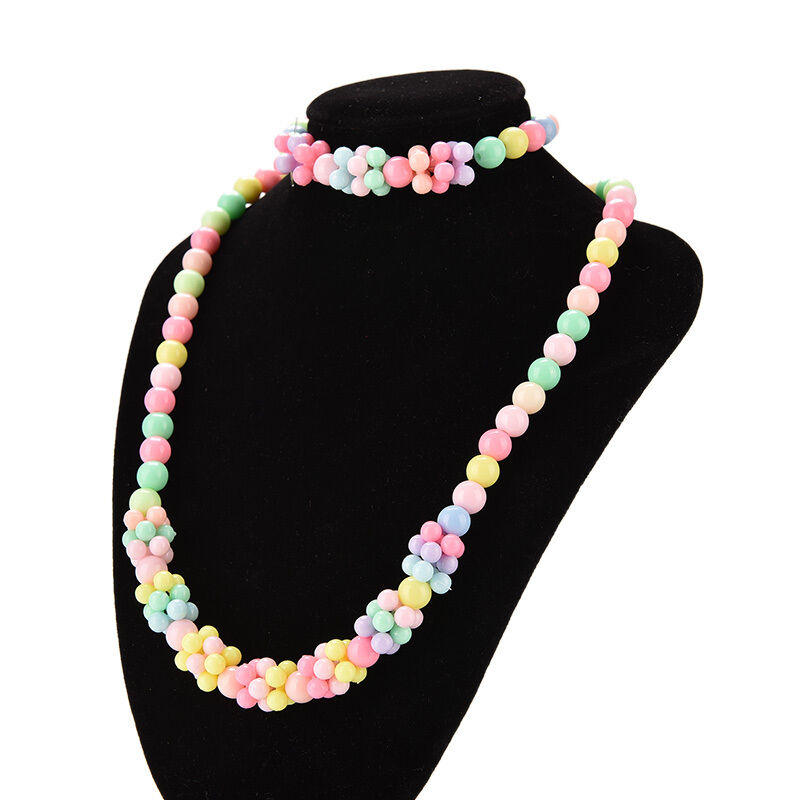 1 Set Girls Necklace Bracelet Set Fashion Charm Necklace Kids Multicolor fine DD