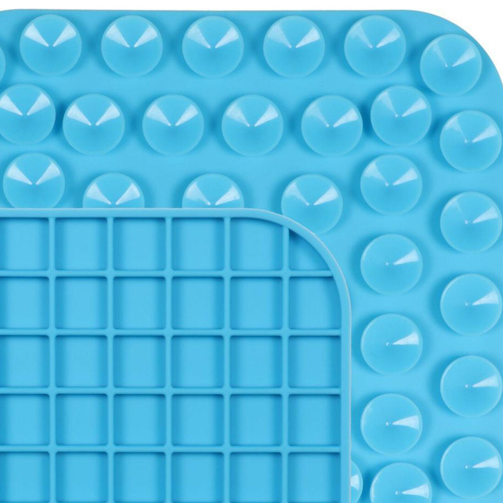 Pet Licking Mat Dogs Cats Calming Pad Anxiety Relief Slow Feeder Blue B