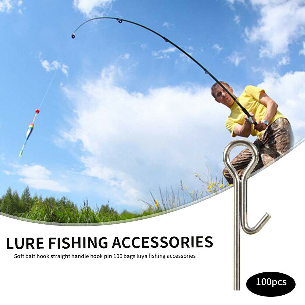 100pcs Fishing Hook Connecting Pins Fixed Lock Assist Soft Lure Bait Tackle  @