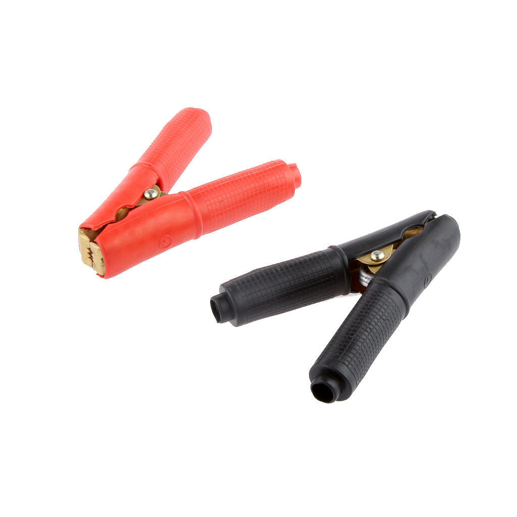 4x Red/Black Heavy Duty Battery Alligator Clip Clamps Copper Insulated 200A