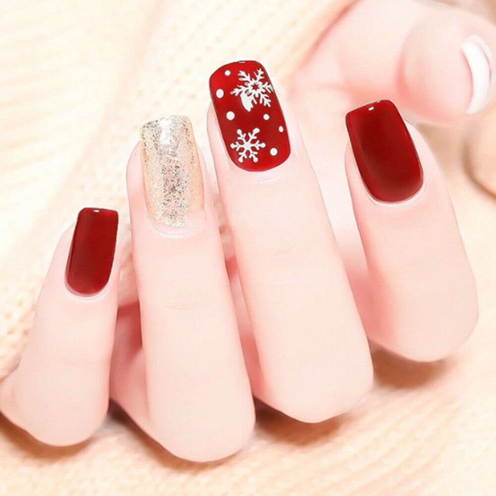 Christmas Tree Snowflake Nail Glitter Sequins Nail Art Slice Stickers Decoration