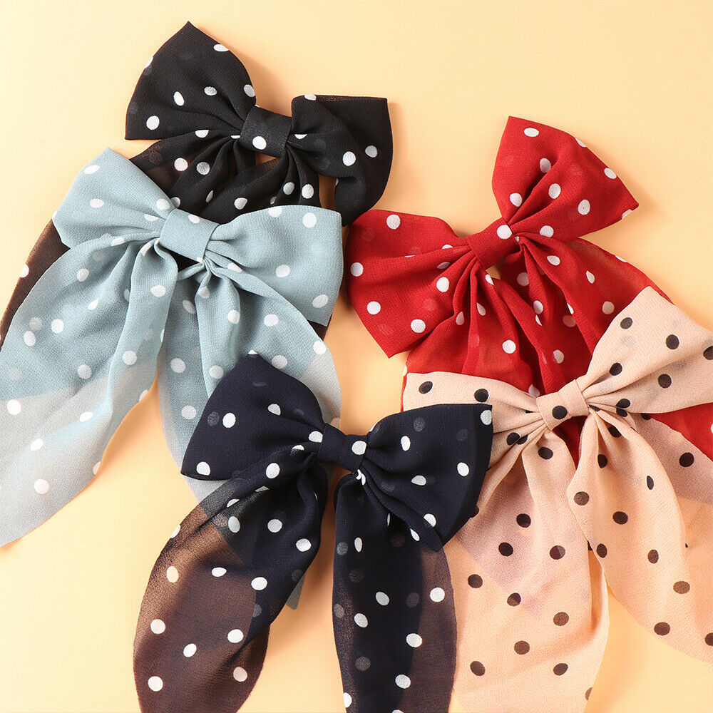 Cute Double Layer Hair Clip Bowknot Hairpins Duckbill Hair Clip Polka Dot Clips
