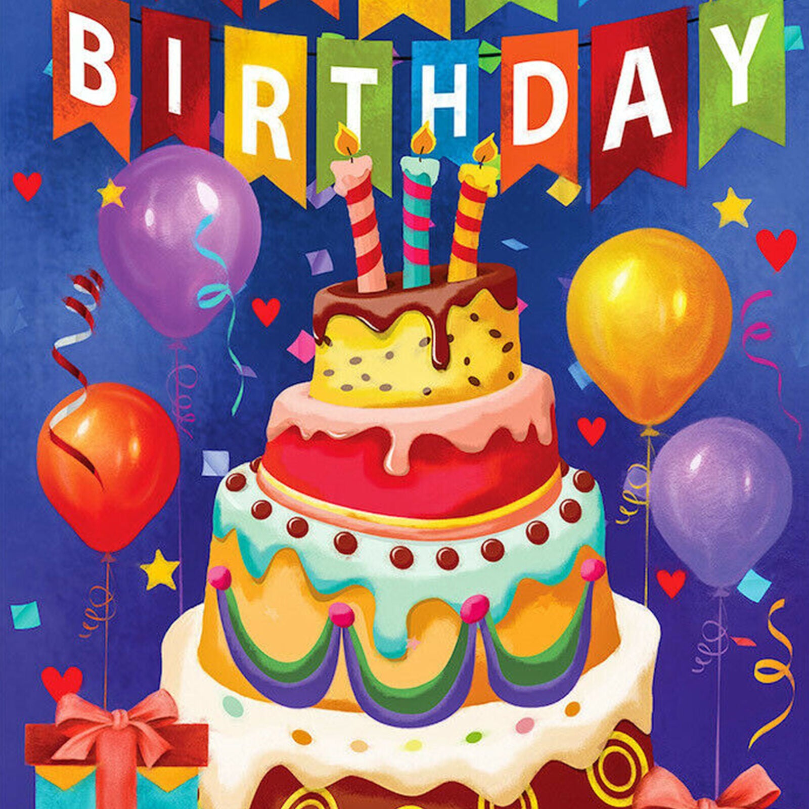 Birthday Celebration House Flag Balloons Birthday Cake 28x 40 Briarwood Lane New