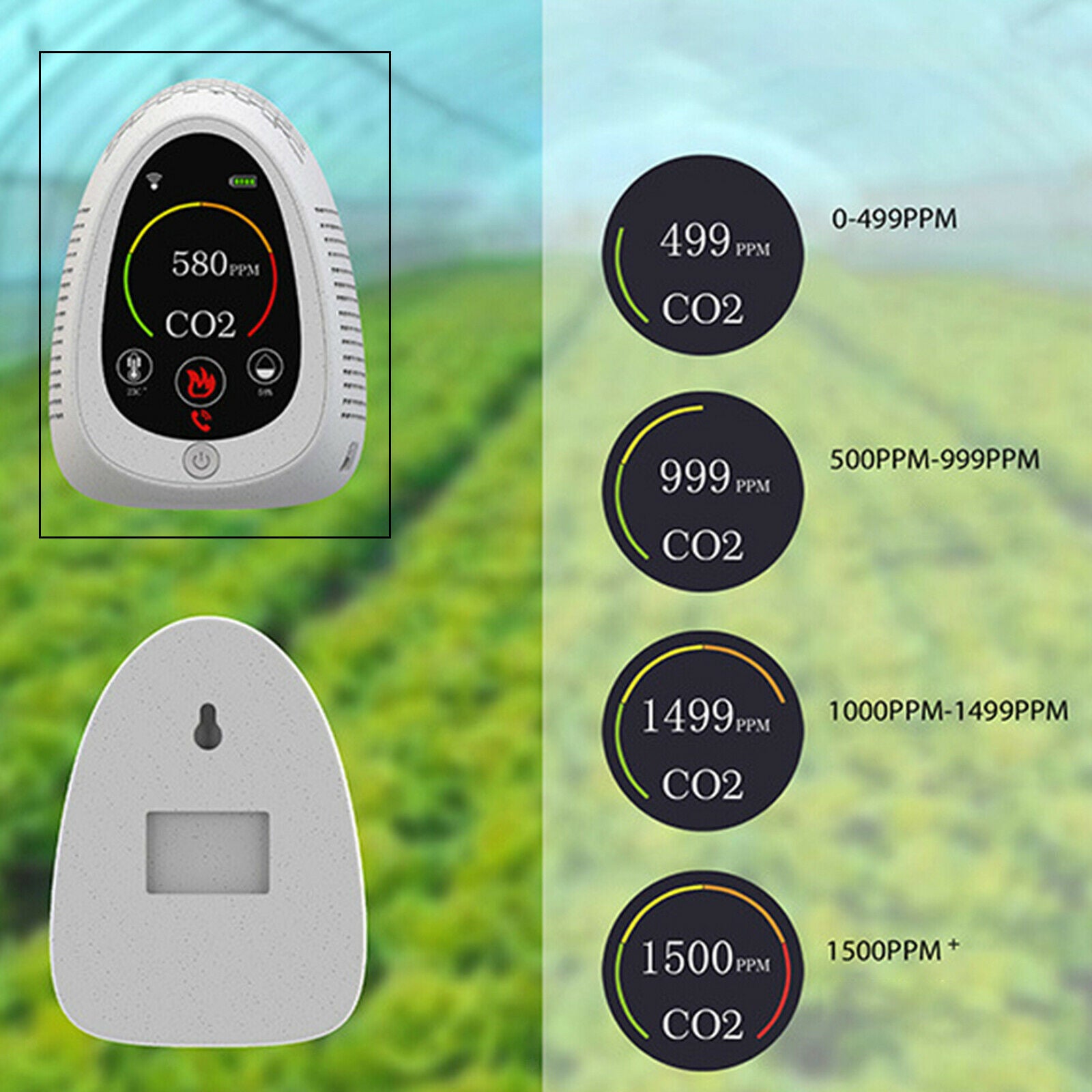 Air Quality Monitor CO2 Meter Leak Detector NDIR Sensor Real Time Dispaly