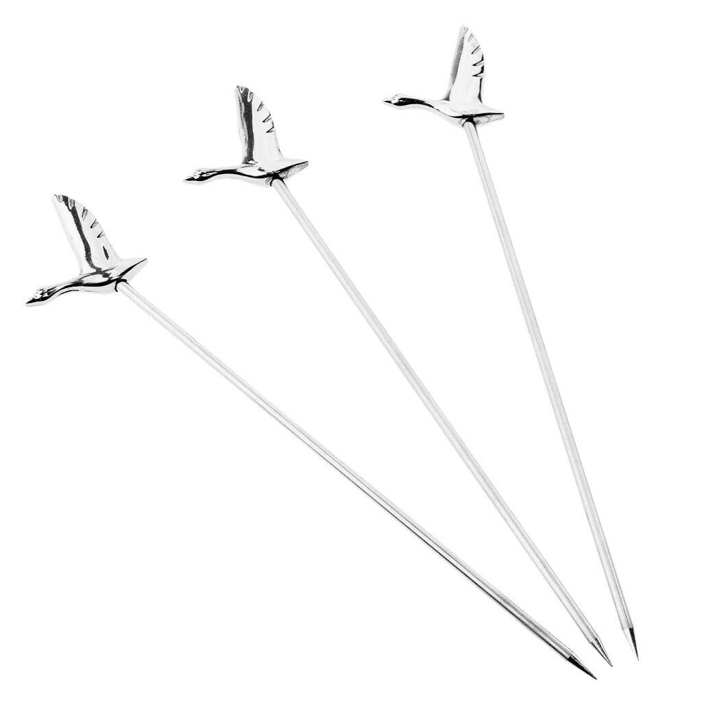 6PCS Steel Fruit Drink Sticks Cocktail Picks for   Martini Picks