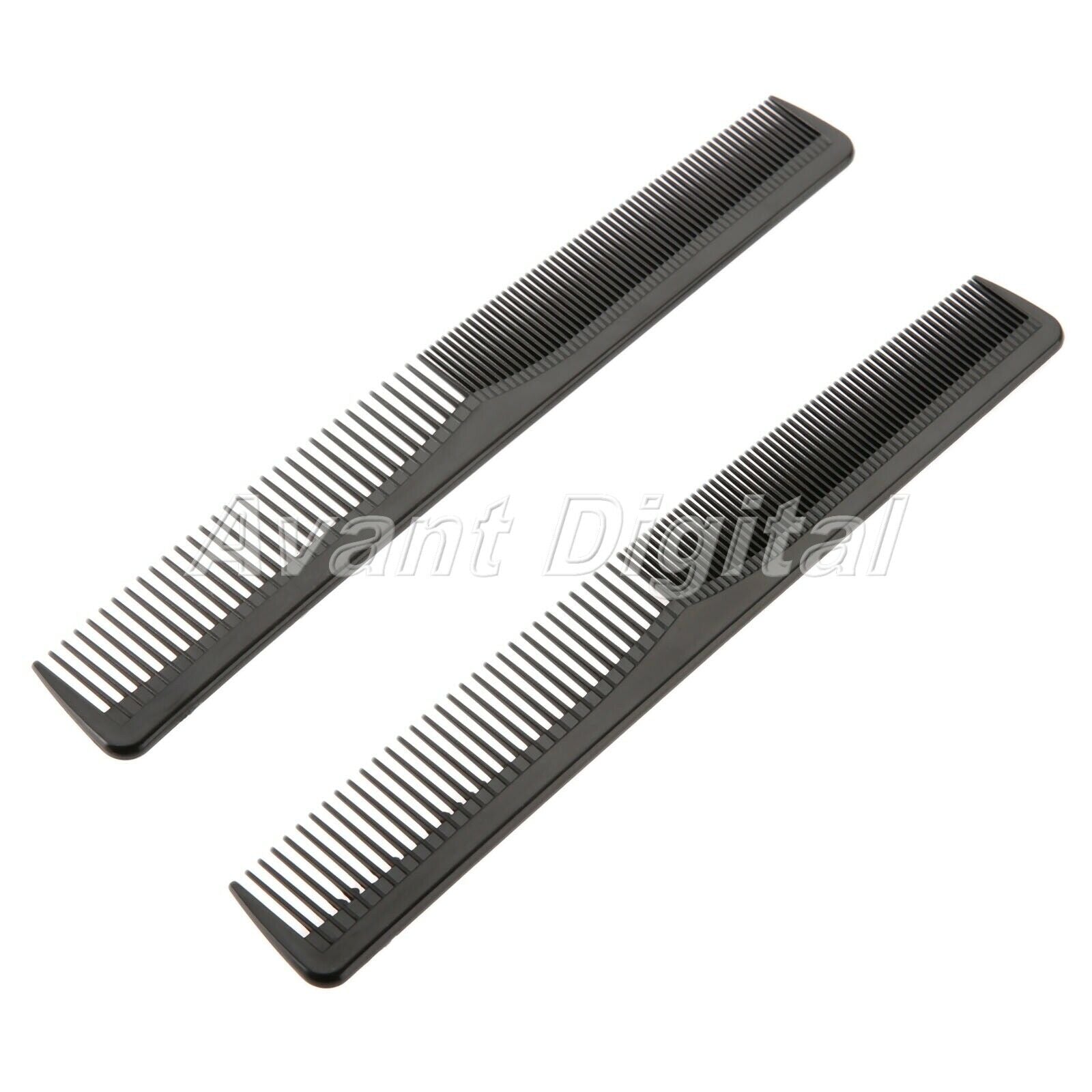2PCS Black Plastic Hair Combs Barbers Salon Hair Thinning Cutting Accessory Kit