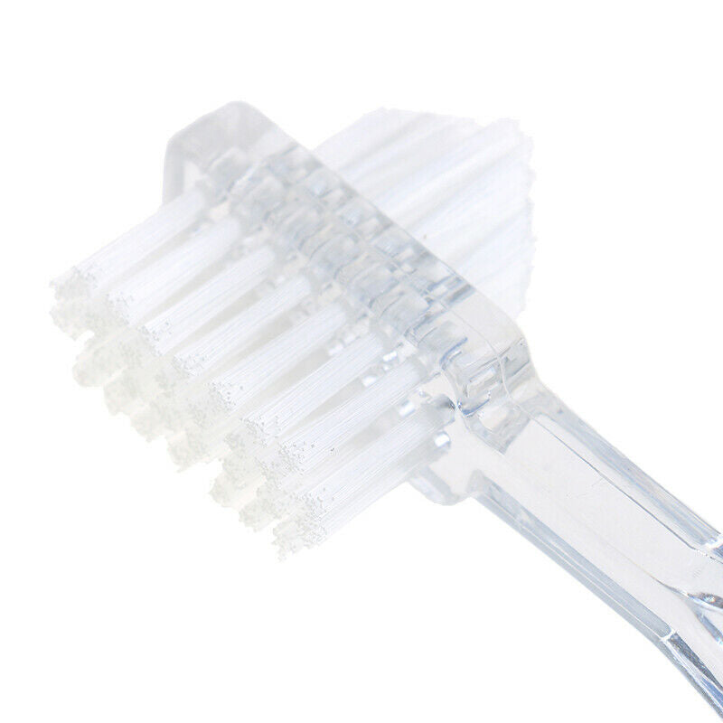 Double Sided Denture Brush Ultra Soft Bristle Head False Teeth Toothbrush Ora SJ