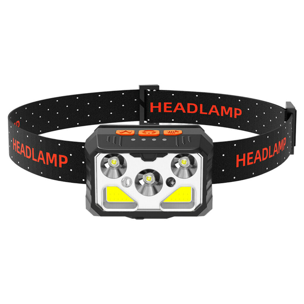 USB LED Headlamp Motion Sensor COB Headlight Waterproof Work Flashlight Lamp