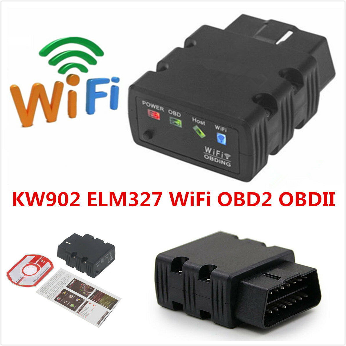 KW902 ELM327 WiFi OBD2 OBDII Car Diagnostic Scanner Code Reader For iOS Android