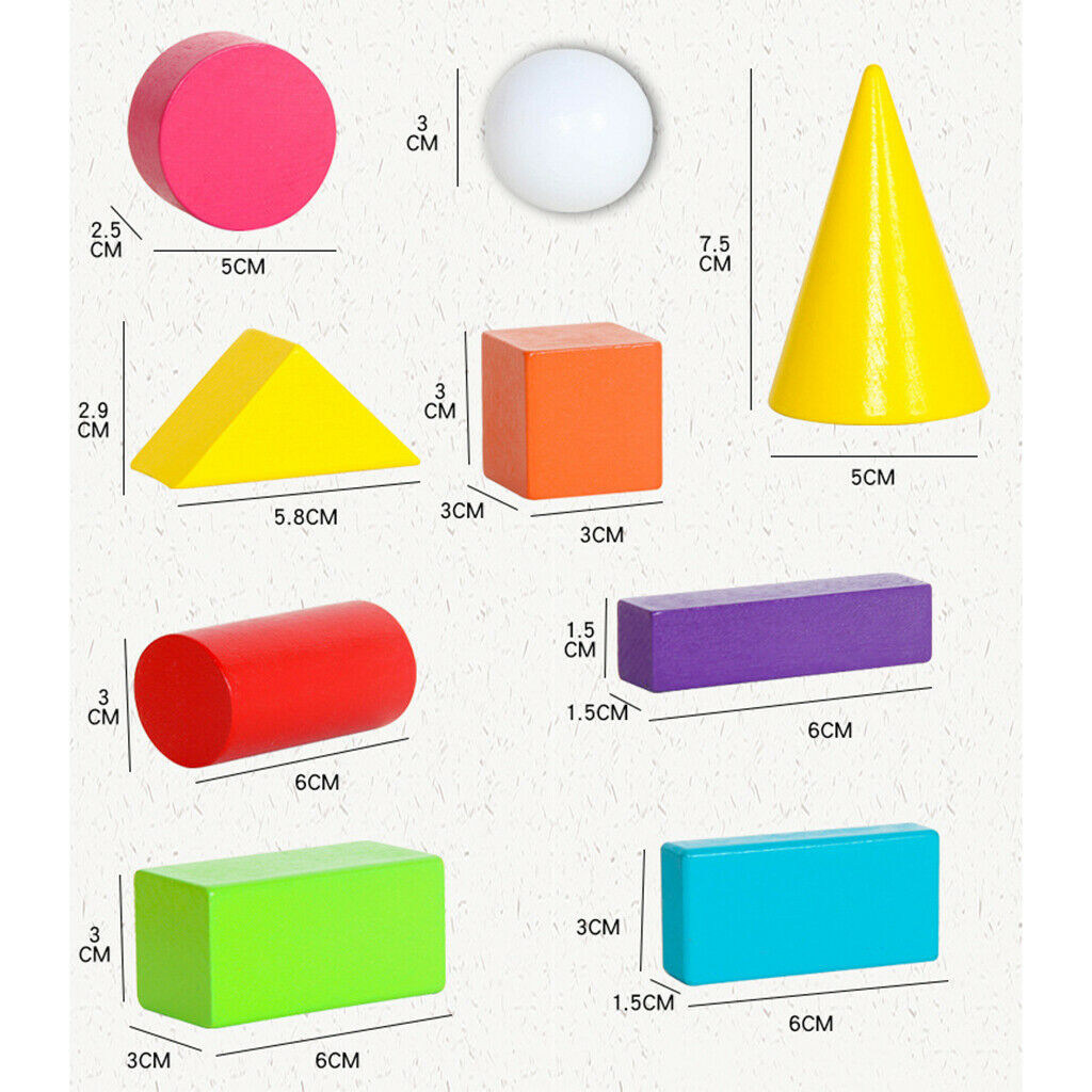 16Pcs Kids Shapes Geometric Solids Puzzle Montessori Toys School Supply