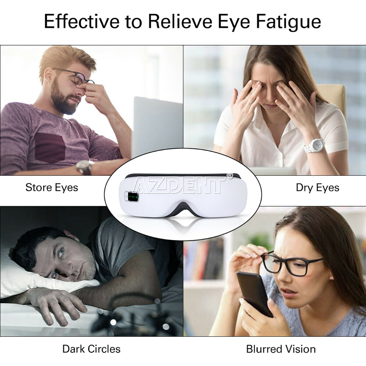 Eye Health Care Wireless Bluetooth Eye Massager 5 Modes Intelligent Air Pressure