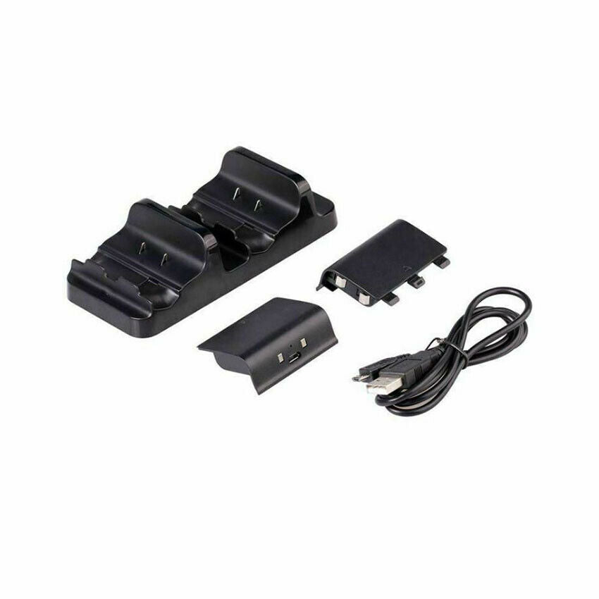 For Xbox One Controller Dual Charging Dock Station Charger Extra Batteries Pack