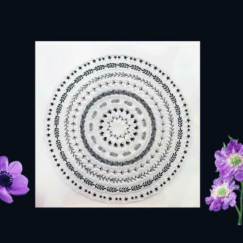 Flower Circle Silicone Clear Seal Stamp DIY Scrapbooking Embossing Photo Album