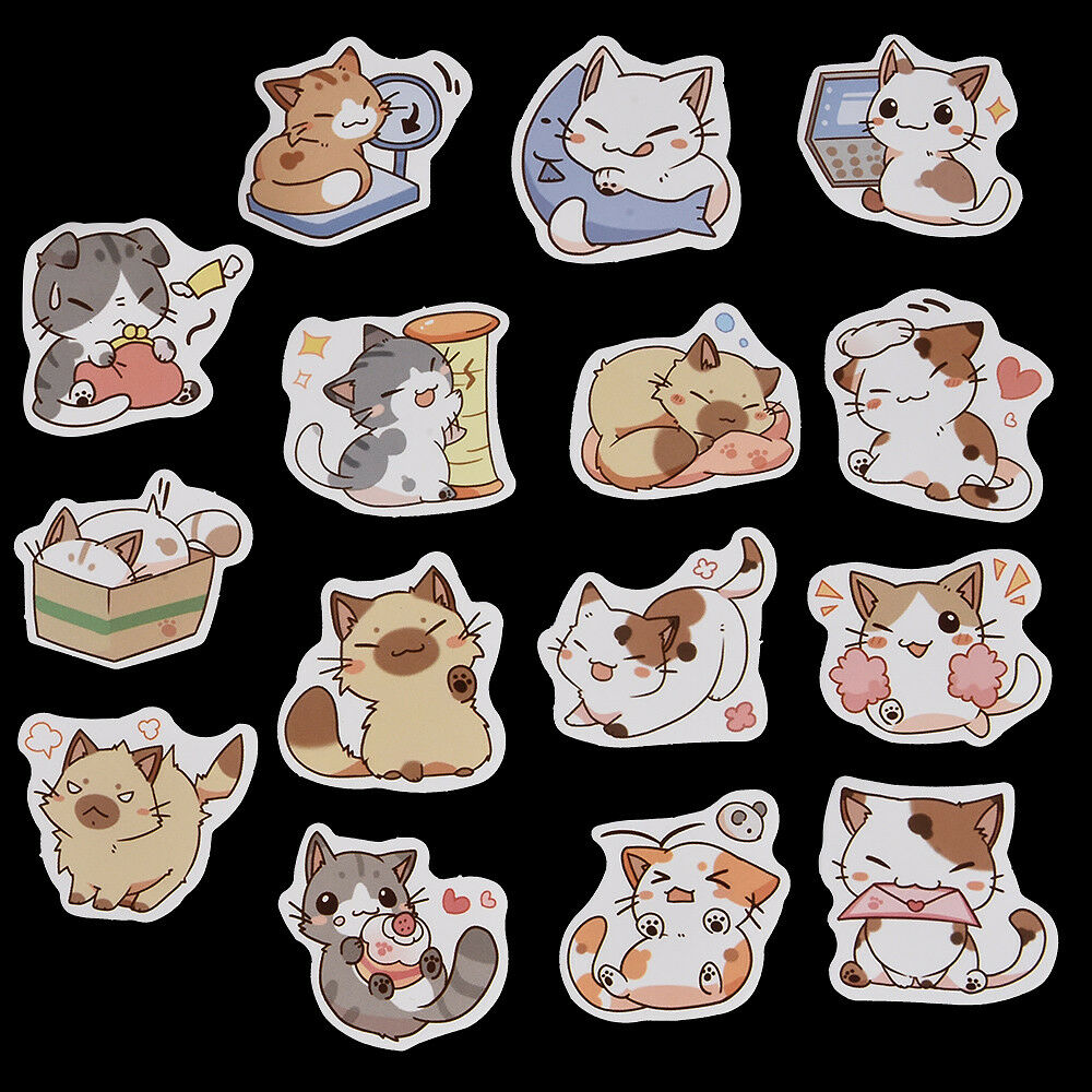 45Pcs/Lot Japanese Cute Cat Stickers Diary Decoration DIY Scrapbooking Stickers