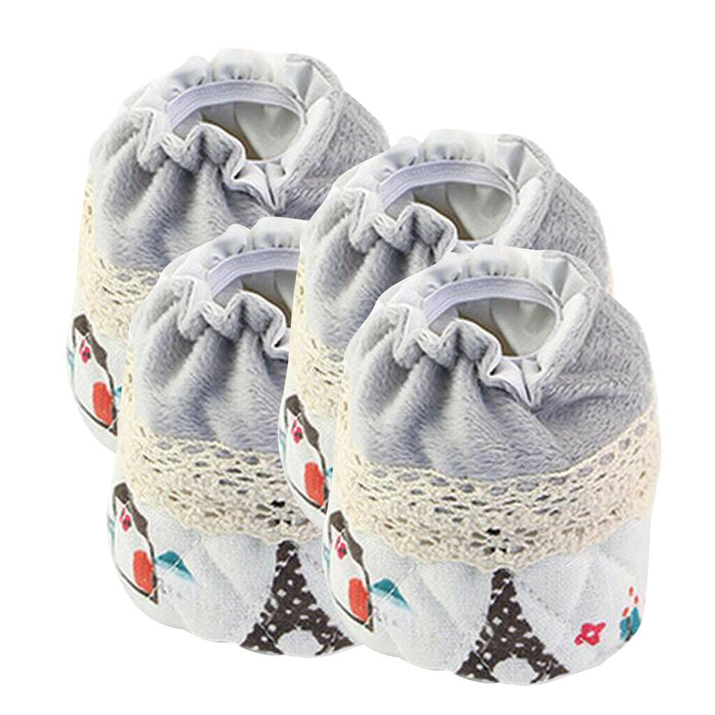 4 Pieces Non Slip Chair Leg Floor Protectors Caps Cloth Socks Tower